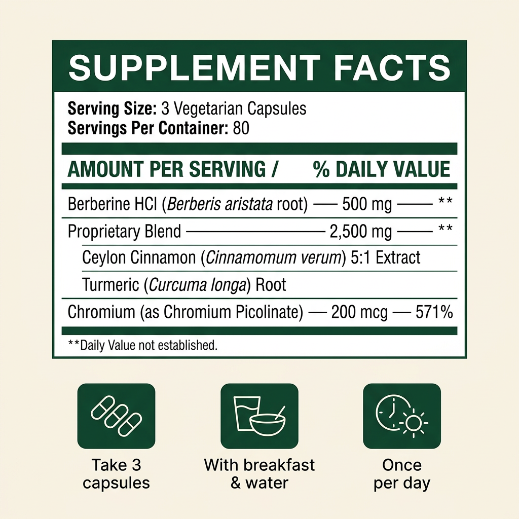 Pure Berberine — 3000mg High Potency Capsules