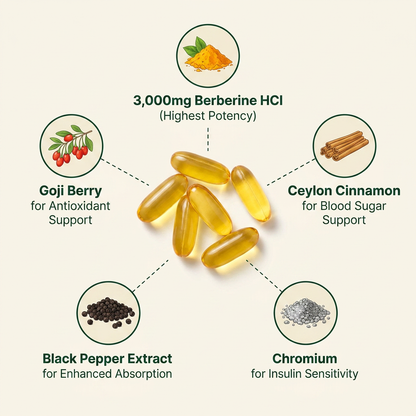 Pure Berberine — 3000mg High Potency Capsules