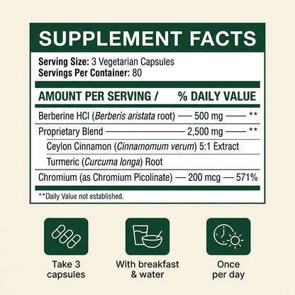 Pure Berberine — 3000mg High Potency Capsules
